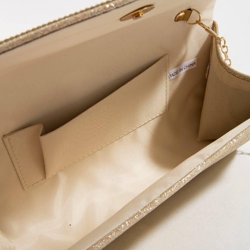 Collections by Fame Accessories - Rhinestone Studded Detail Clutch Bag