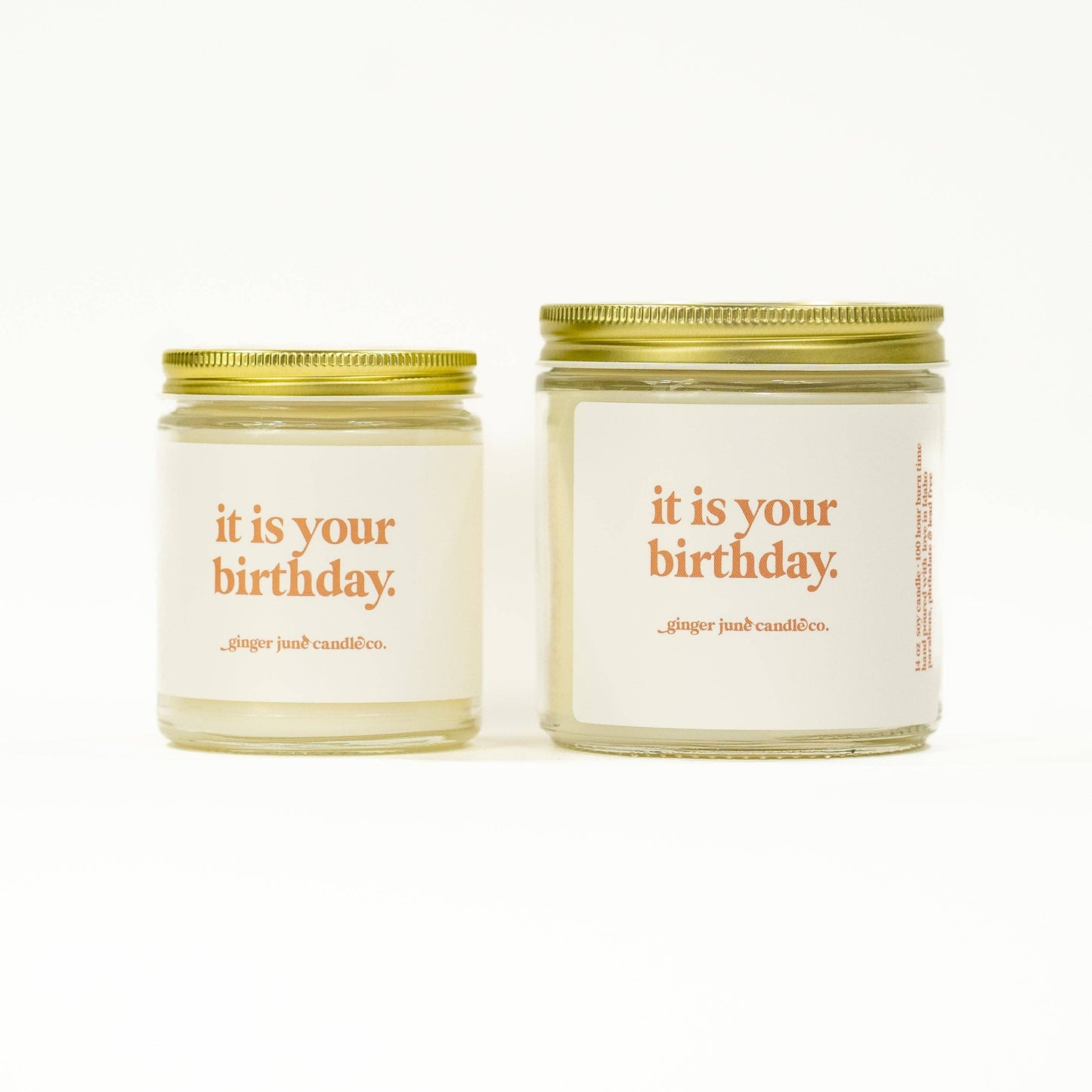 Ginger June Candle Co. - It is your birthday • soy candle • 2 sizes, 2 colors to choose from