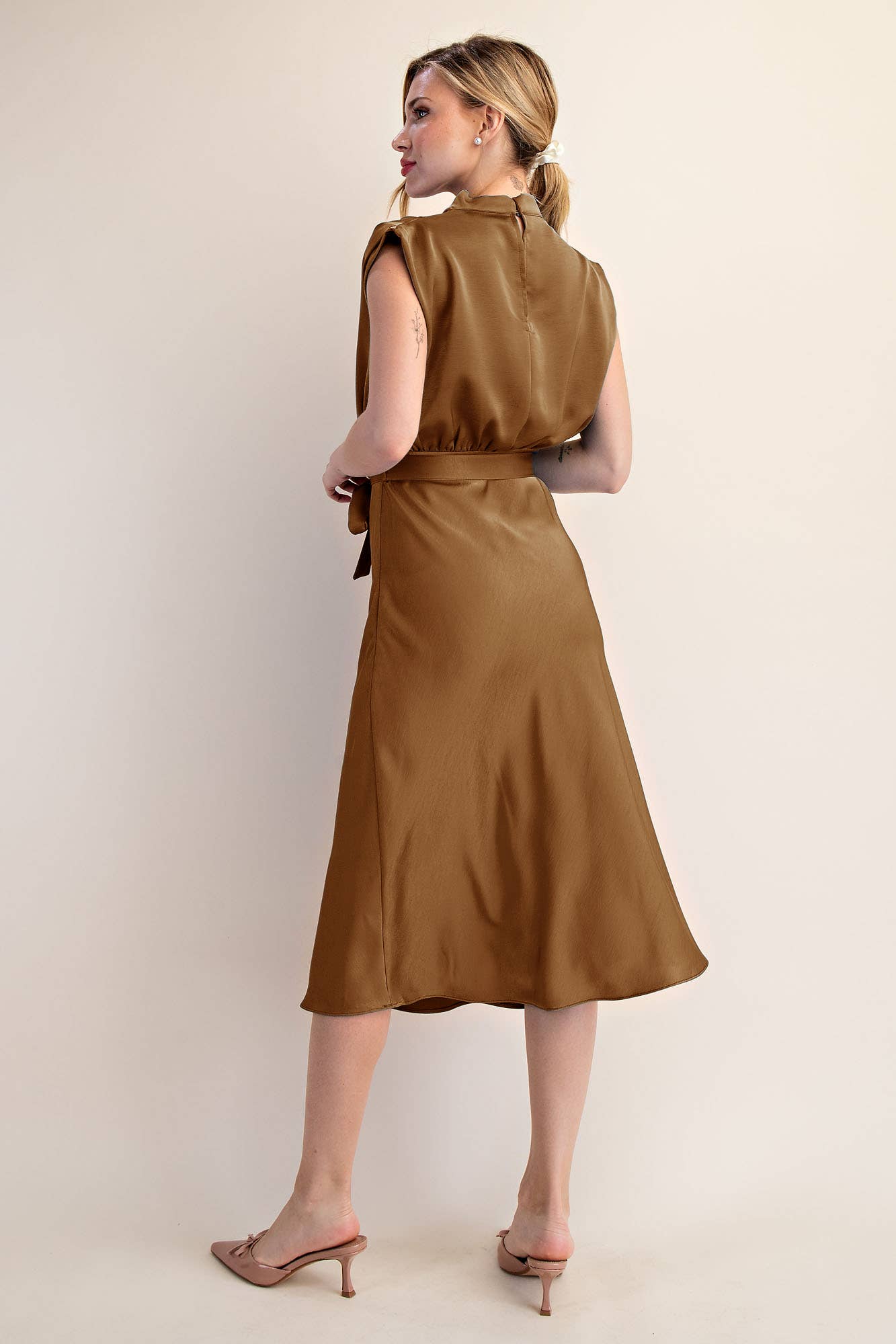 Glam - Cowl Neck Midi Dress