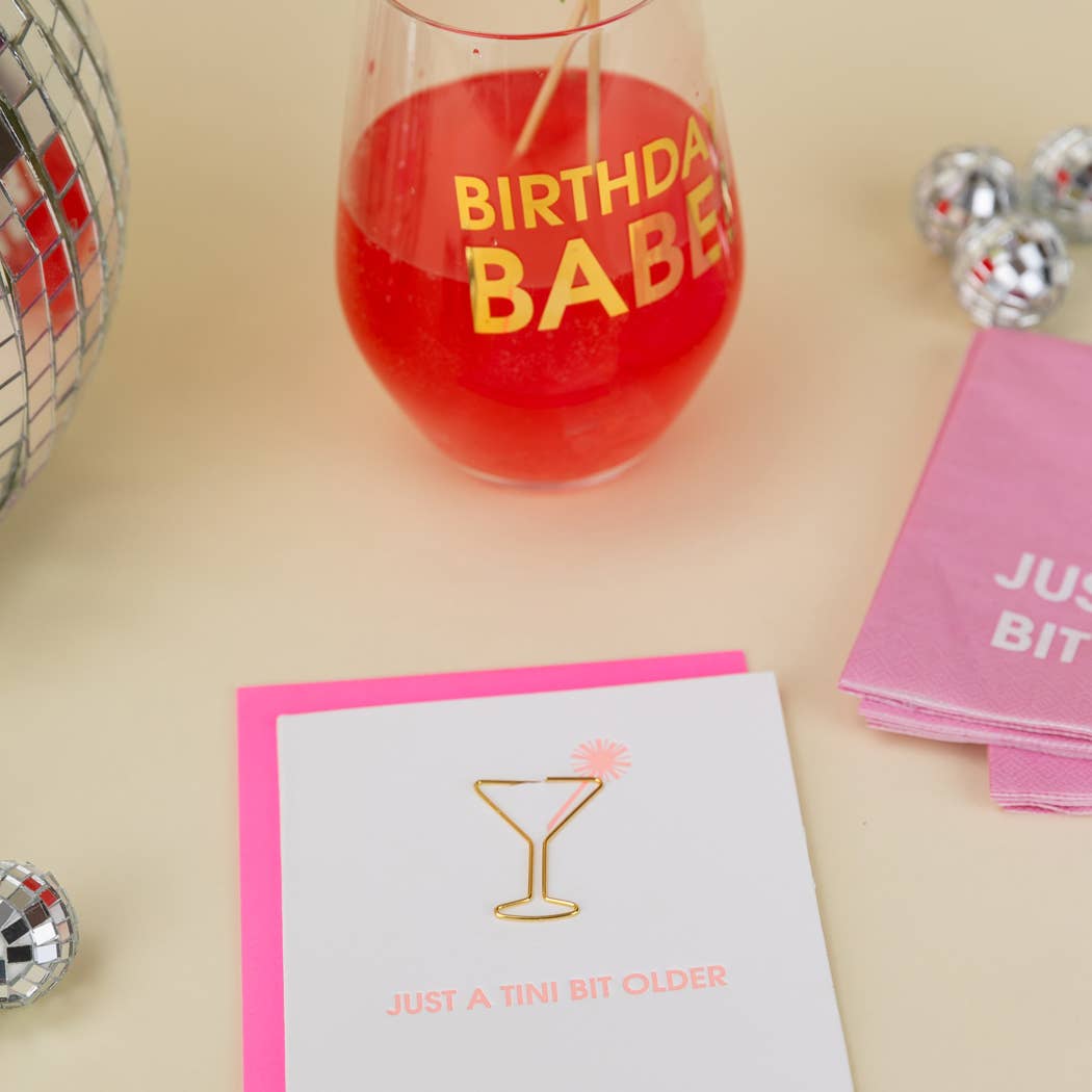 Chez Gagné - Birthday Babe - Gold Foil Stemless Wine Glass