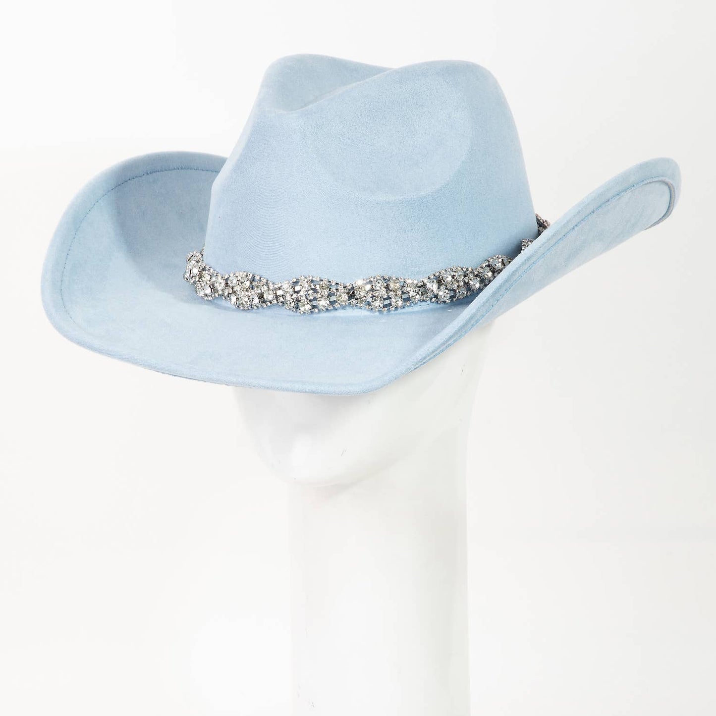 Collections by Fame Accessories - Rhinestone Chain Strap Western Cowboy Hat