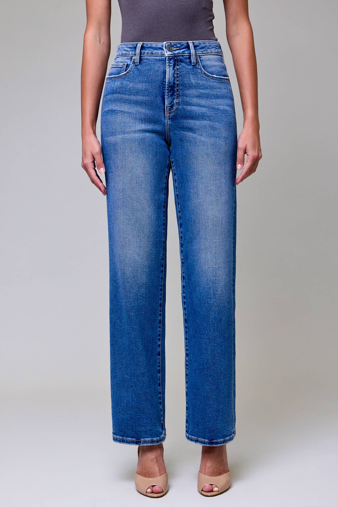 Hidden Jeans - Medium Wash Clean Stretch High Rise Classic Straight
