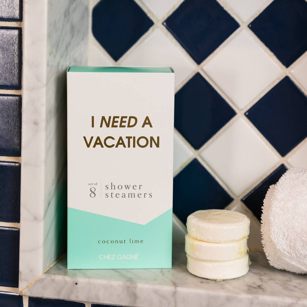 Chez Gagné - I Need A Vacation - Aromatherapy Shower Steamers - Coconut Lime - Set of 8