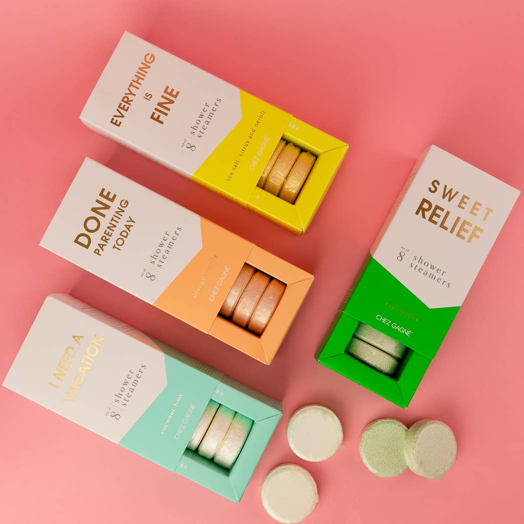 Chez Gagné - I Need A Vacation - Aromatherapy Shower Steamers - Coconut Lime - Set of 8