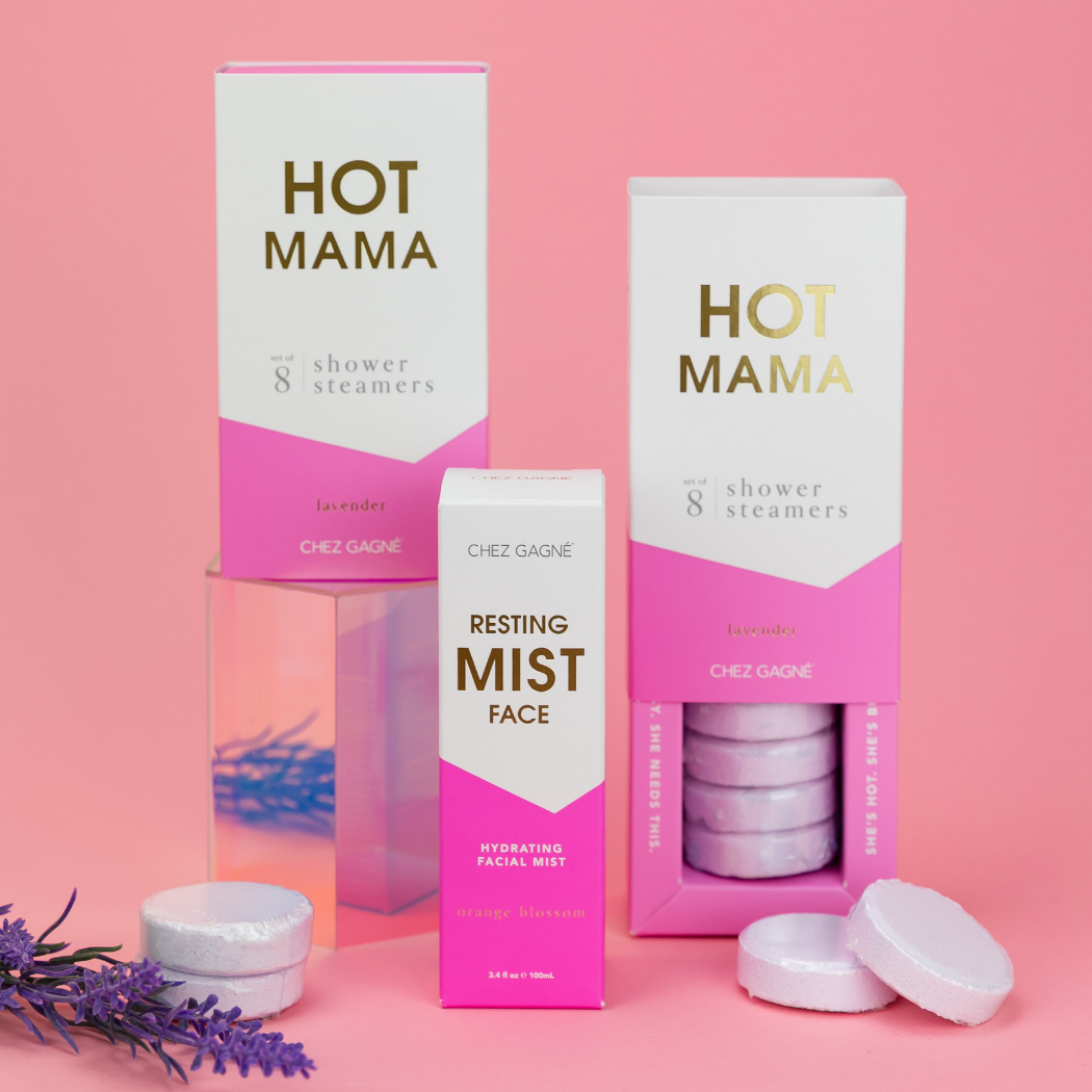 Chez Gagné - Hot Mama Shower Steamers - Lavender - Mother's Day Gift Set
