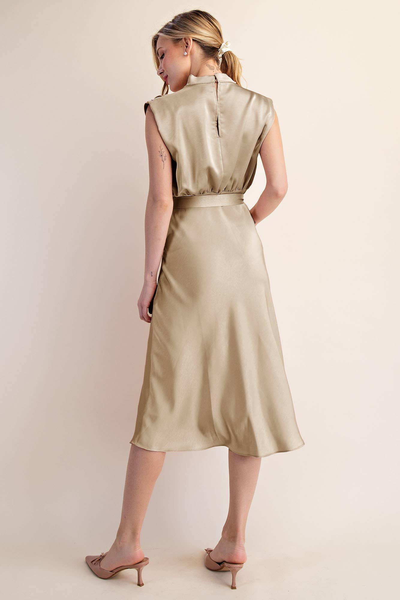 Glam - Cowl Neck Midi Dress