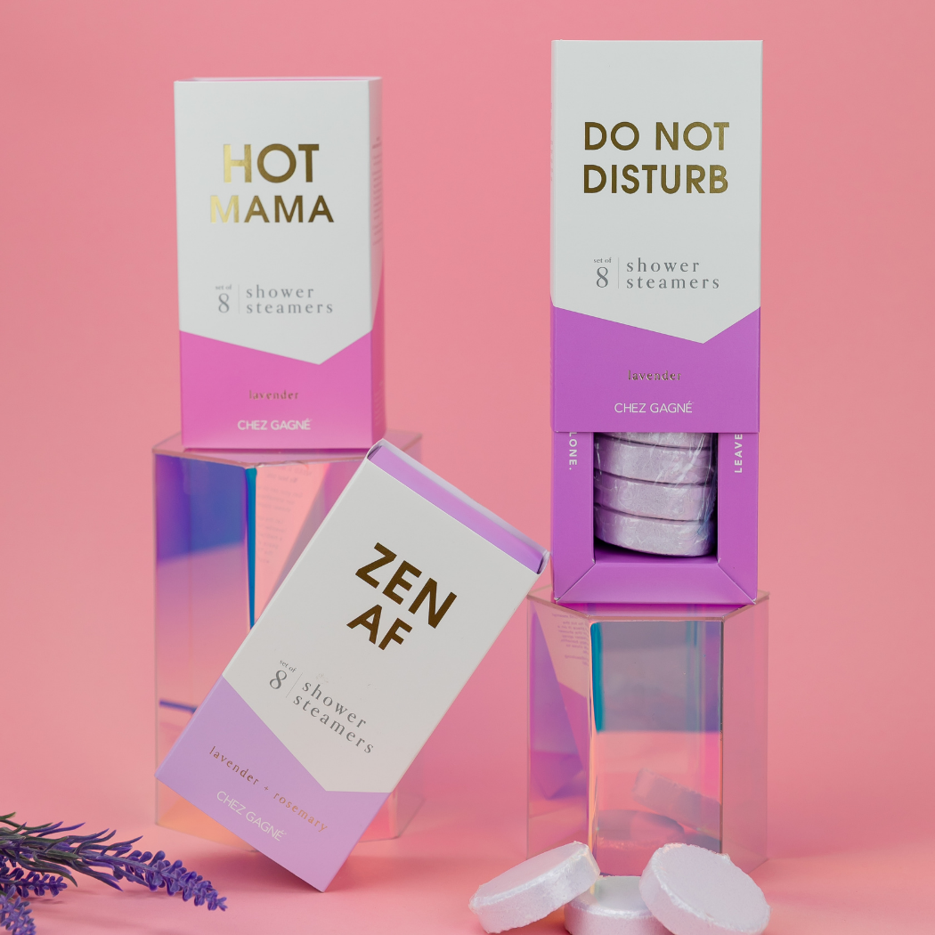Chez Gagné - Hot Mama Shower Steamers - Lavender - Mother's Day Gift Set