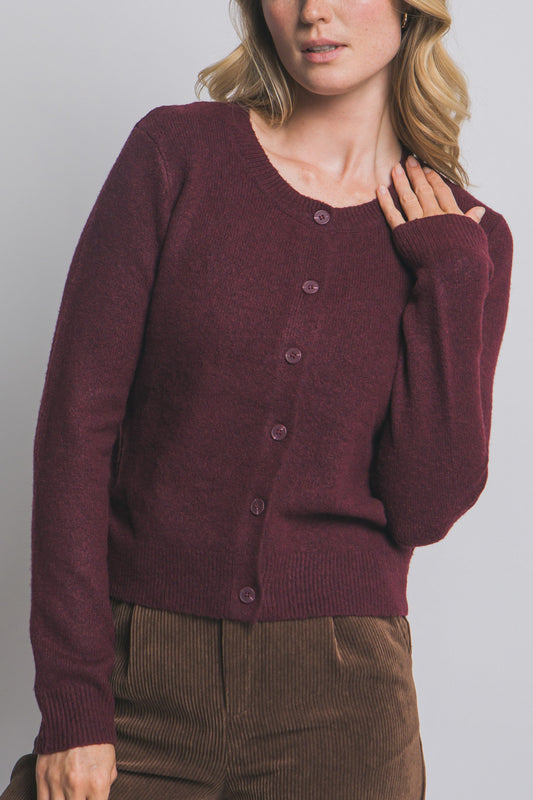 Burgundy Cardigan