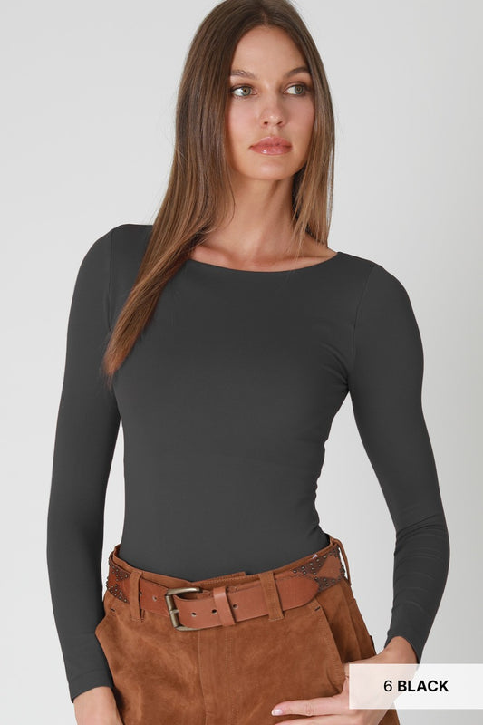 Clean Line Boat Neck Ls Top