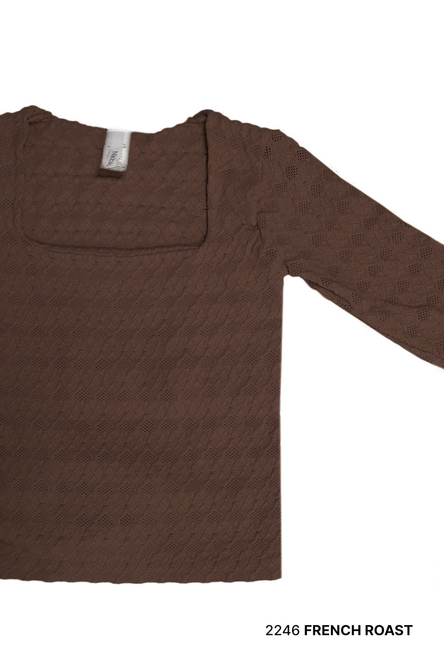 Lace Textured Square Ls Top