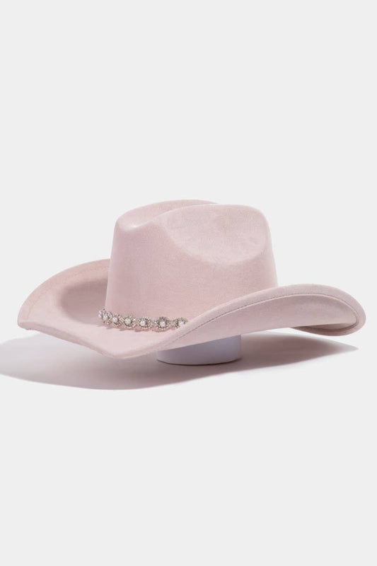 Collections by Fame Accessories - Pearl Pattern Band Western Cowboy Hat
