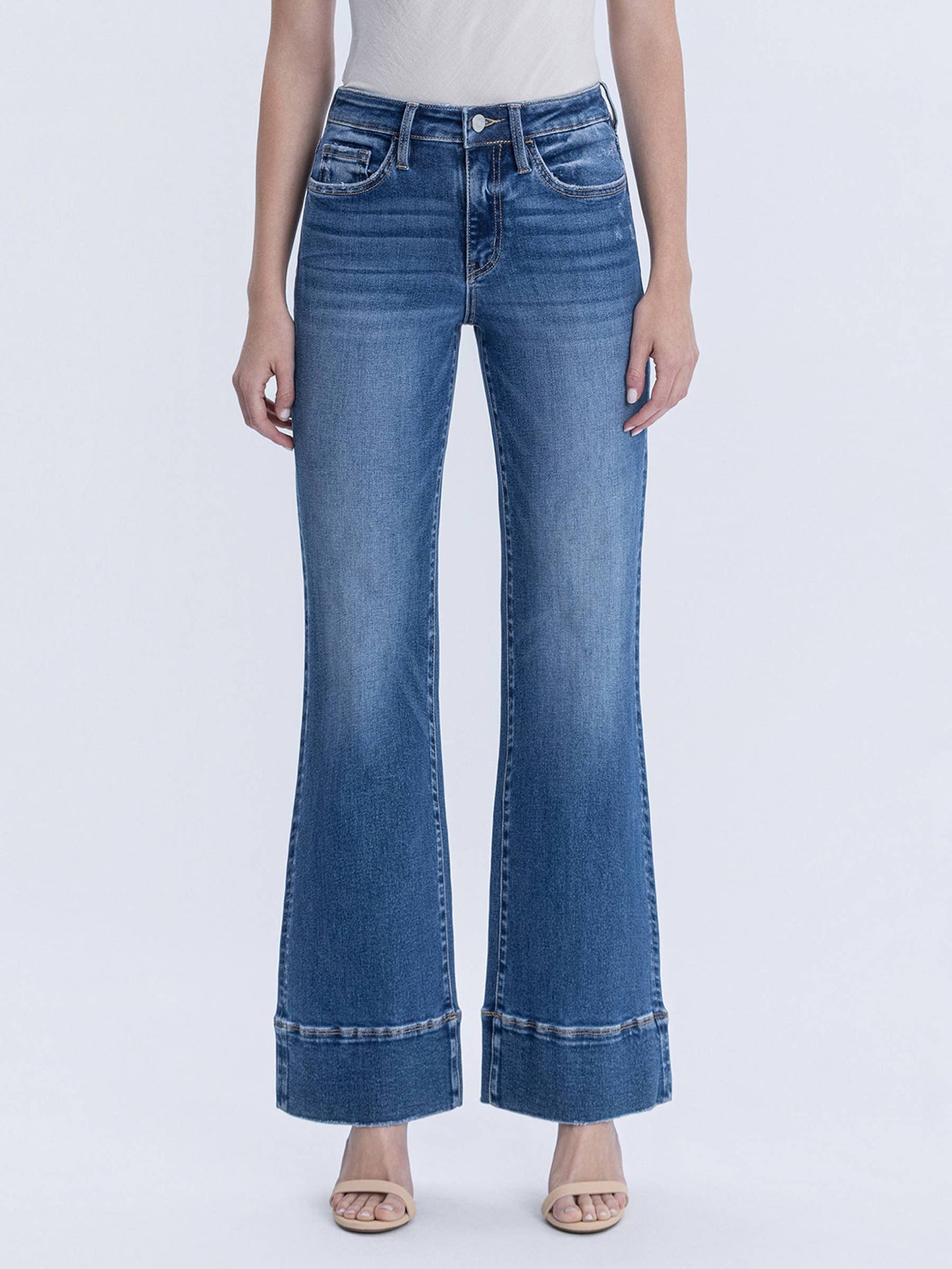 Lovervet by VERVET - HIGH RISE TROUSER HEM VINTAGE FLARE JEANS LV1849
