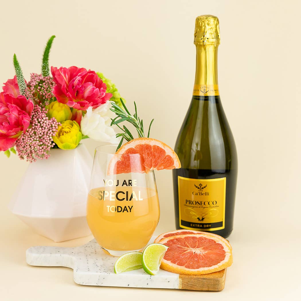 Chez Gagné - You Are Special Today - Gold Foil Stemless Wine Glass