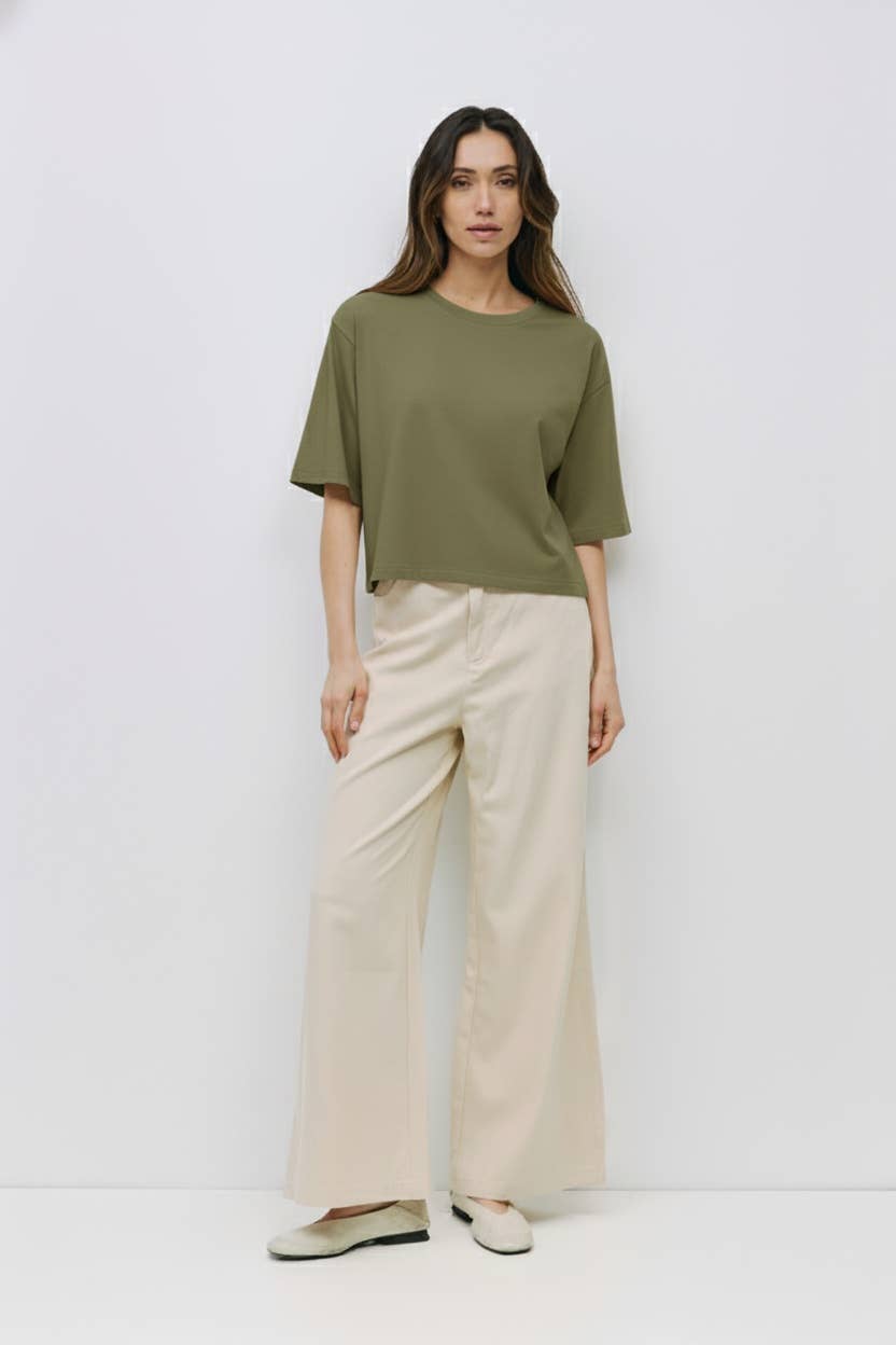 MOD REF - The Daphne Top | Cotton T-Shirt with Elbow Sleeves