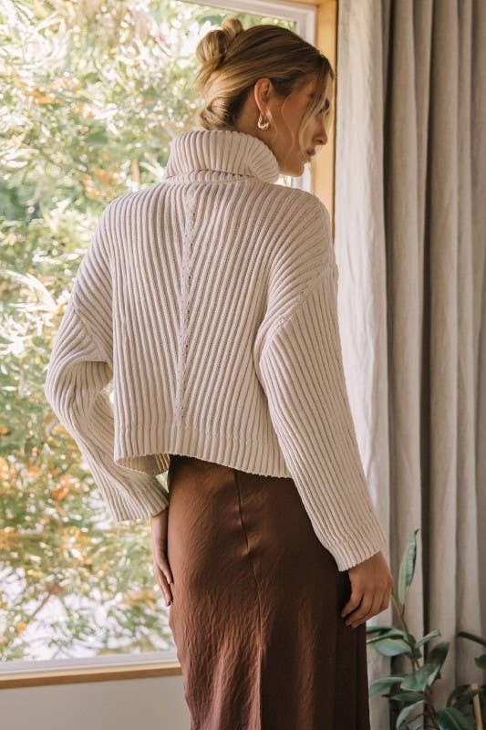 SKIES ARE BLUE - Textured Turtle Neck Sweater