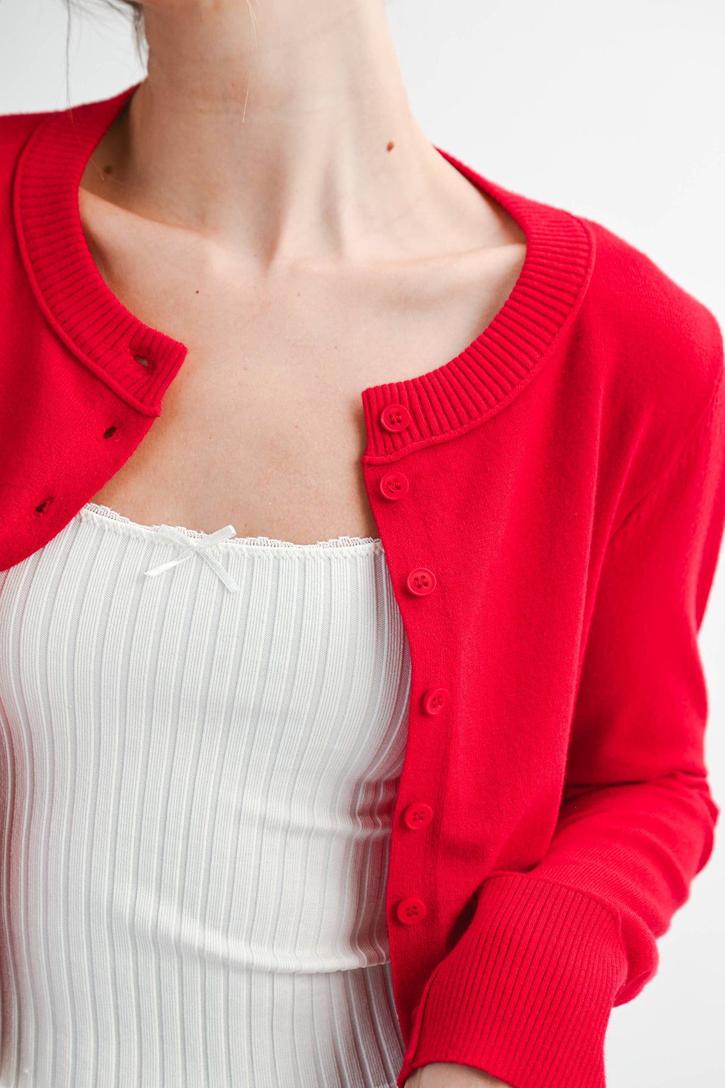 AEMI + CO - 5176GN Ribbed Button-Up Knit Cardigan