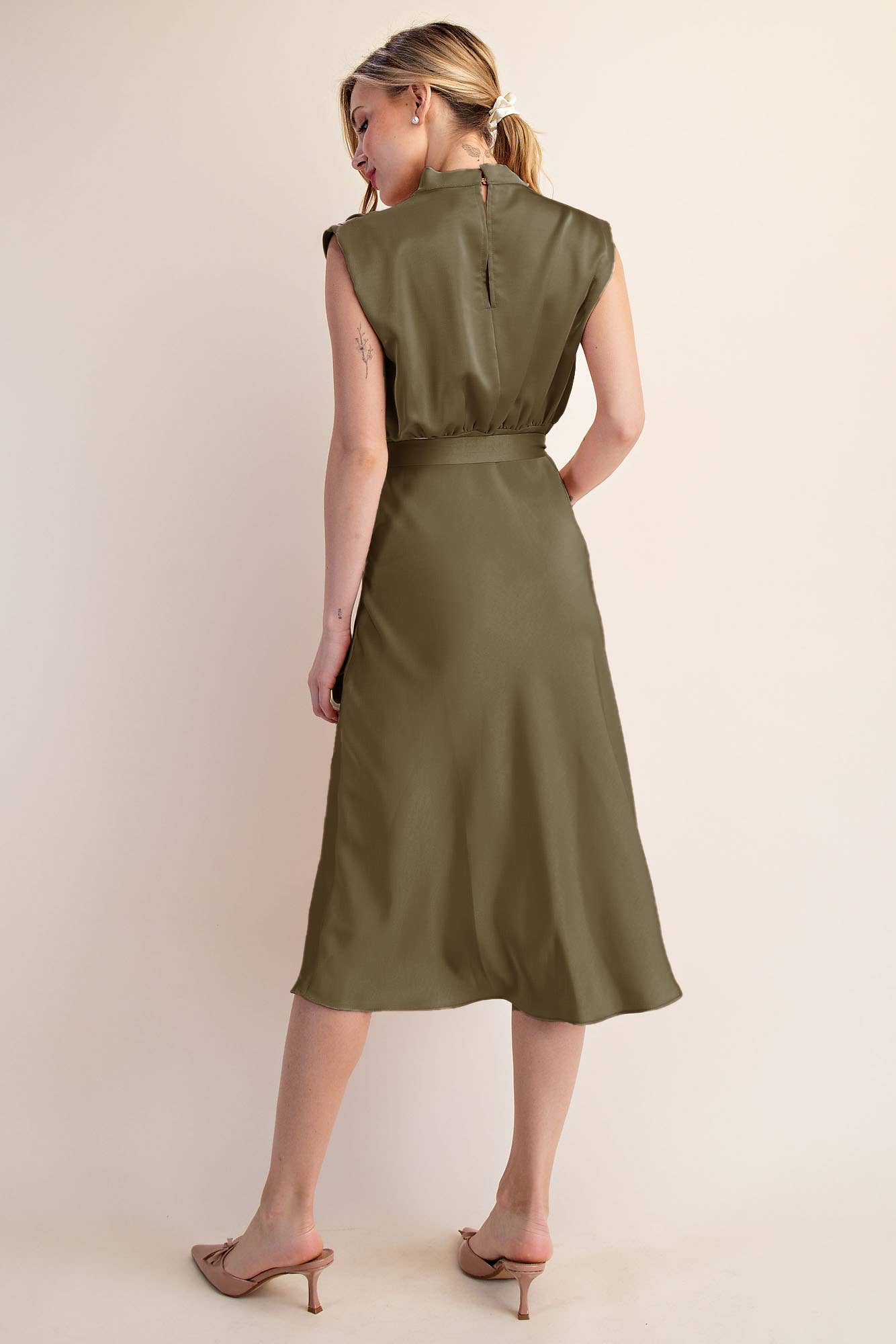 Glam - Cowl Neck Midi Dress
