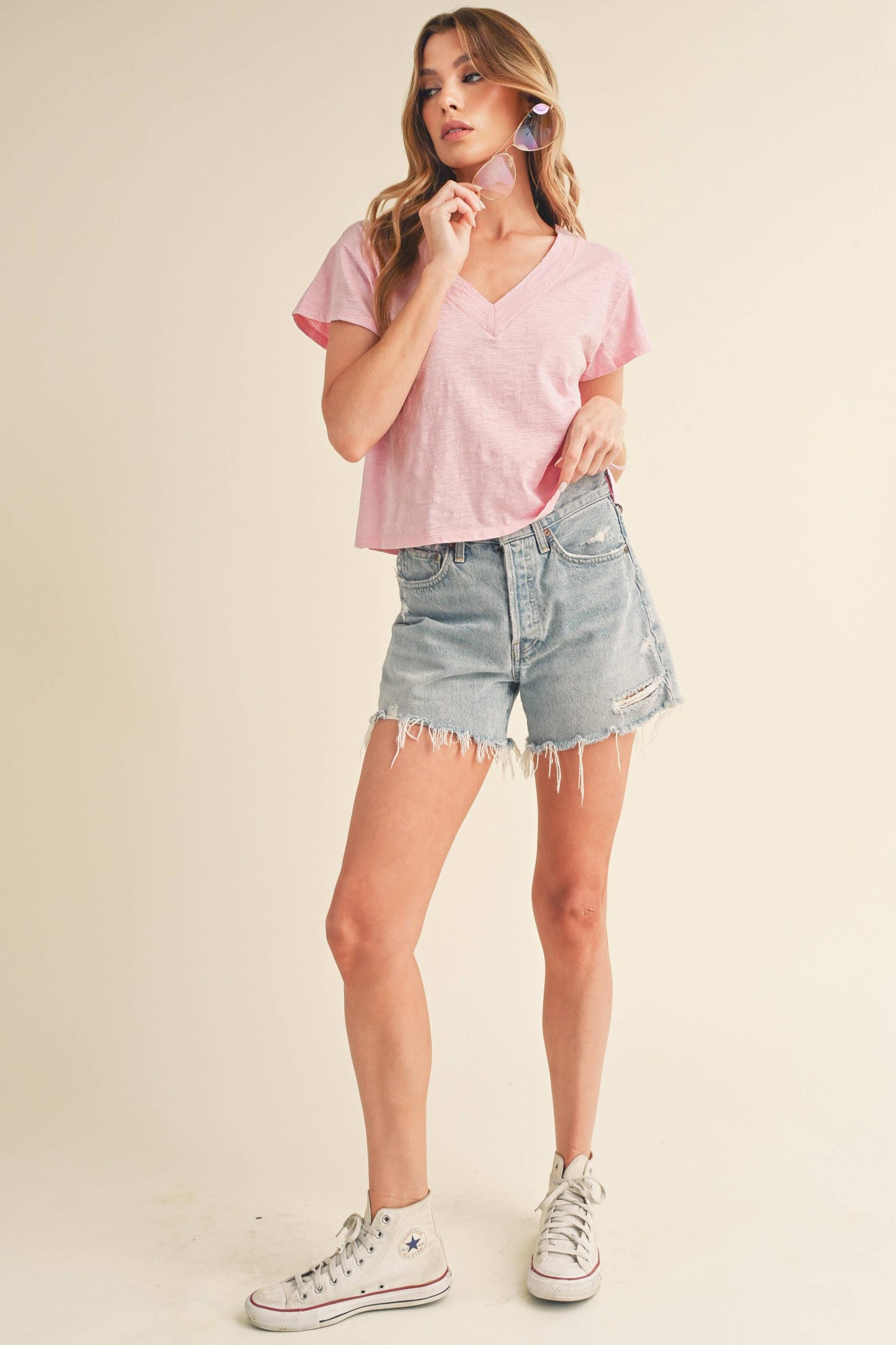 AEMI + CO - 8281DK Til V-Neck Baby Top