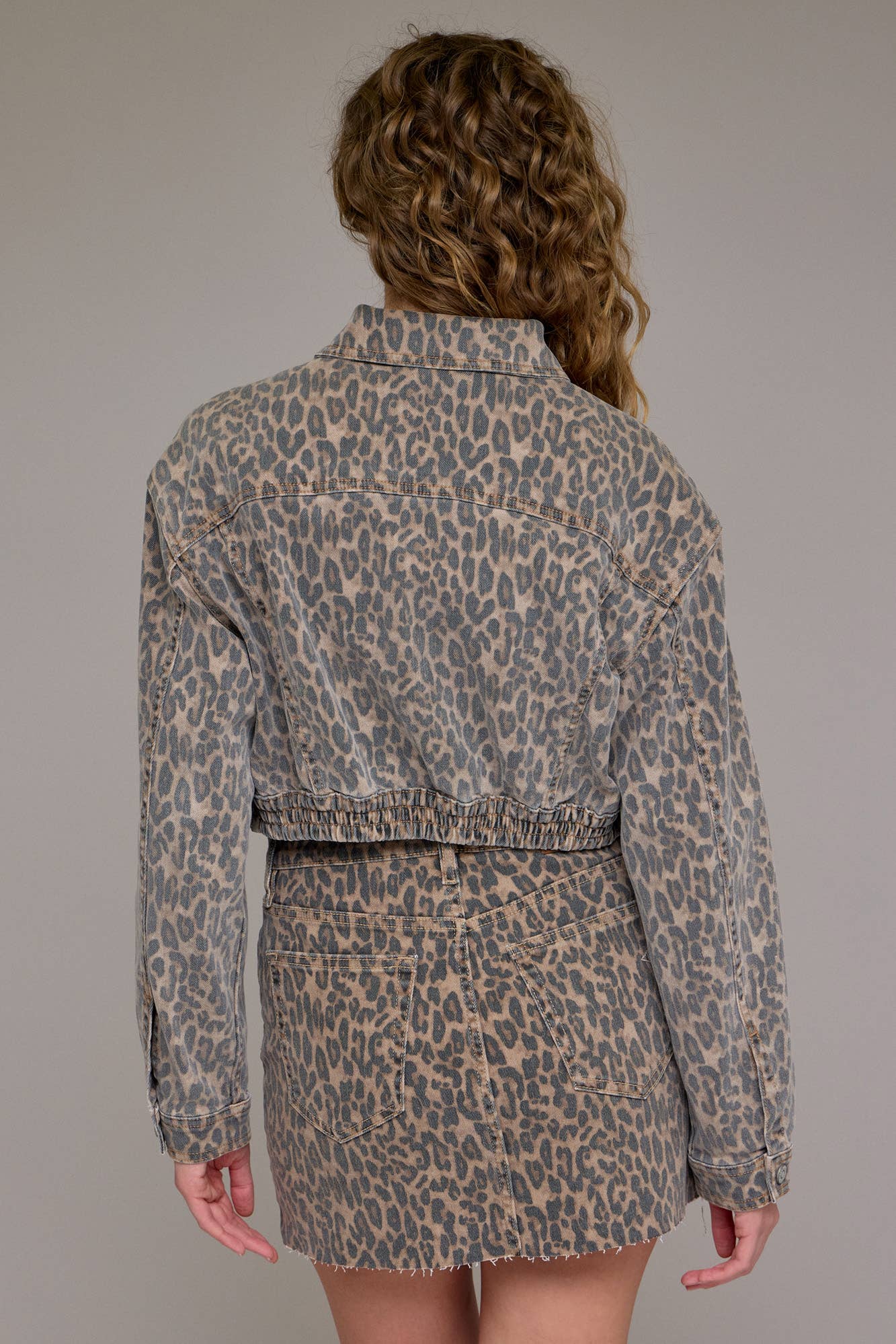 Hidden Jeans - Cheetah Cropped Cargo Jacket