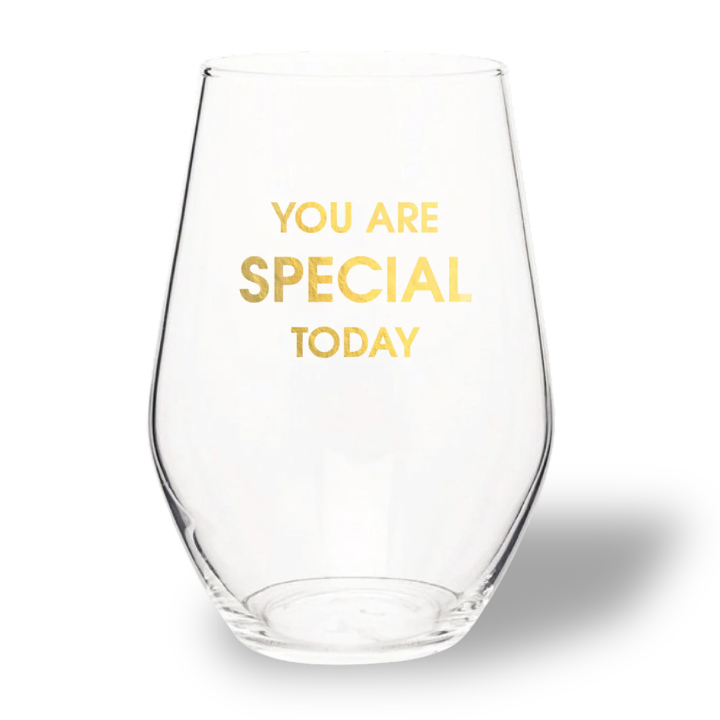 Chez Gagné - You Are Special Today - Gold Foil Stemless Wine Glass