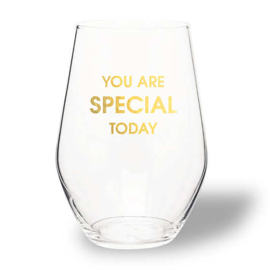 Chez Gagné - You Are Special Today - Gold Foil Stemless Wine Glass