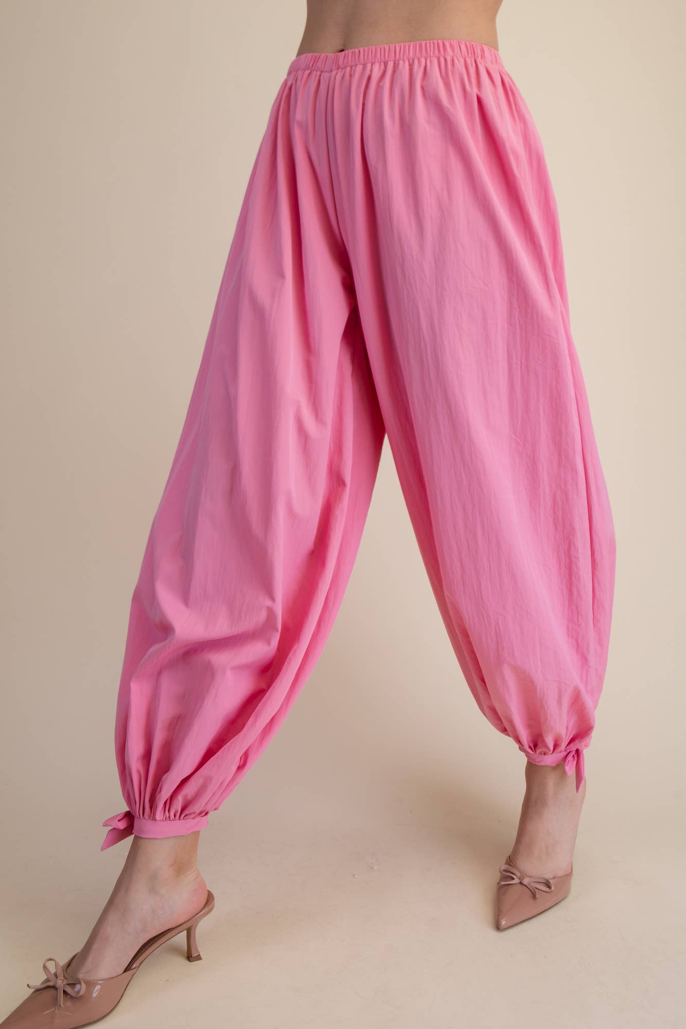 Glam - Flowy Balloon Ankle Tie Everyday Pants