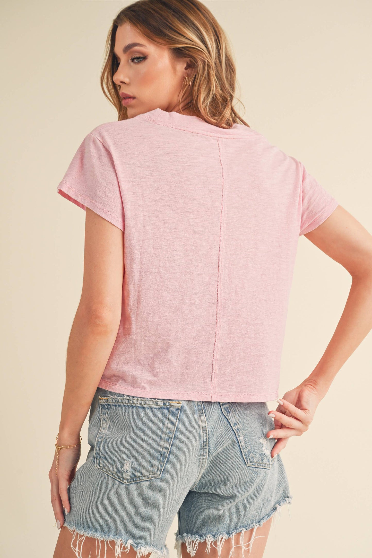 AEMI + CO - 8281DK Til V-Neck Baby Top