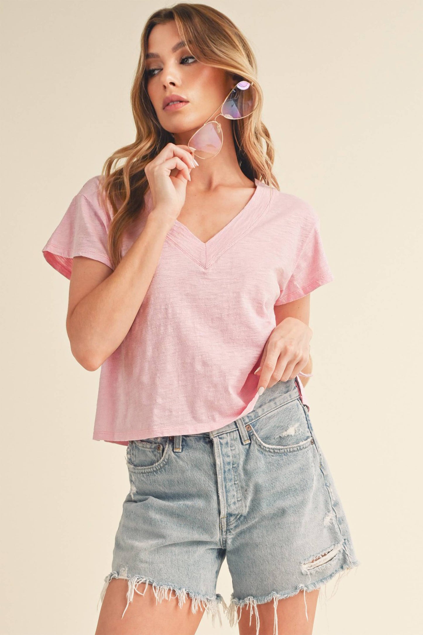 AEMI + CO - 8281DK Til V-Neck Baby Top