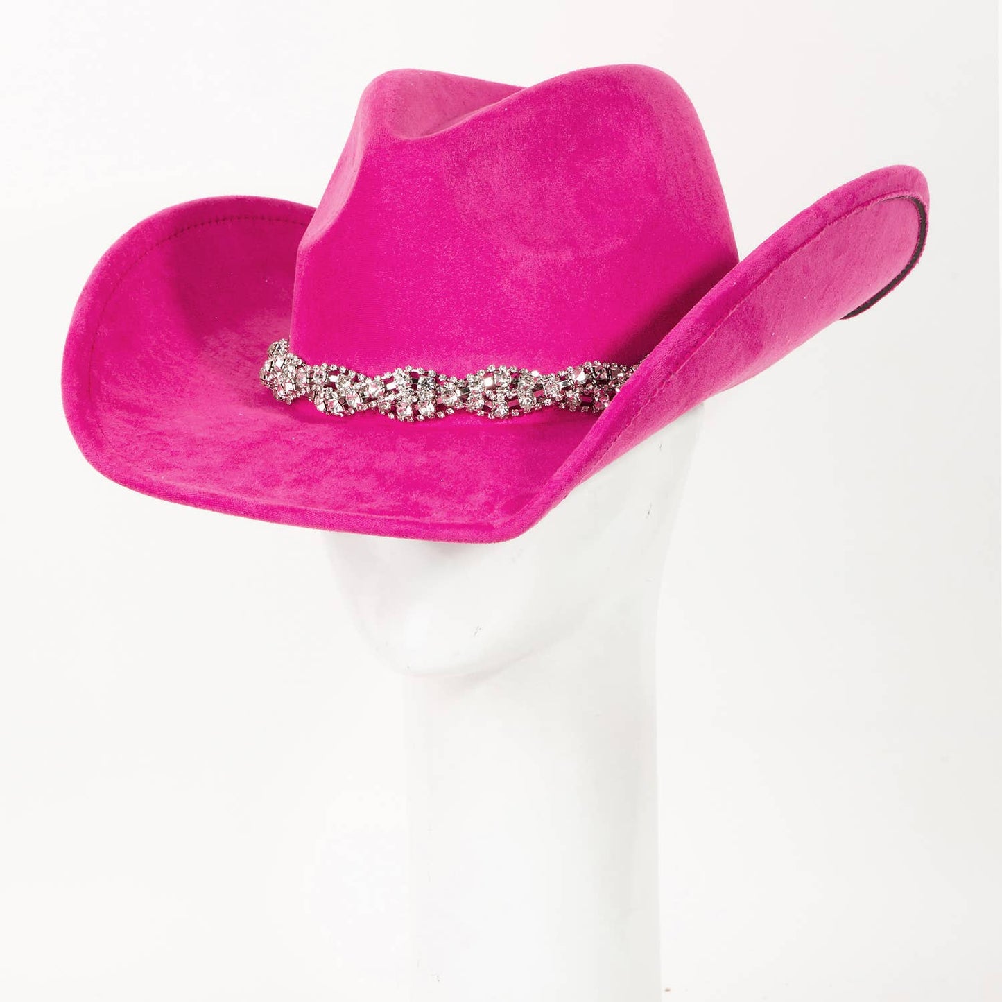 Collections by Fame Accessories - Rhinestone Chain Strap Western Cowboy Hat