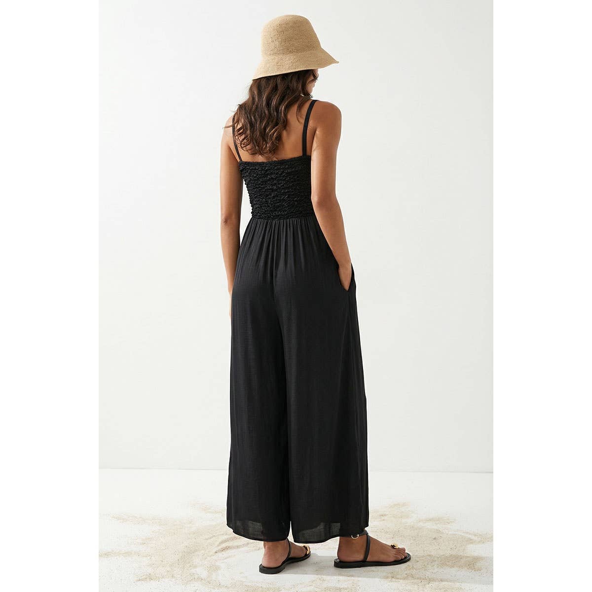 Naked Zebra - Cord Detail Smocking Jumpsuit