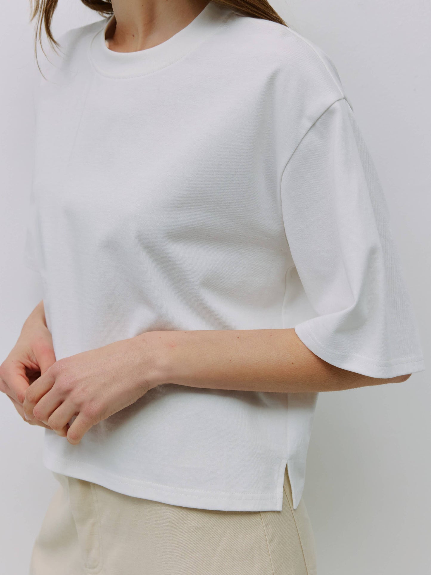 MOD REF - The Daphne Top | Cotton T-Shirt with Elbow Sleeves