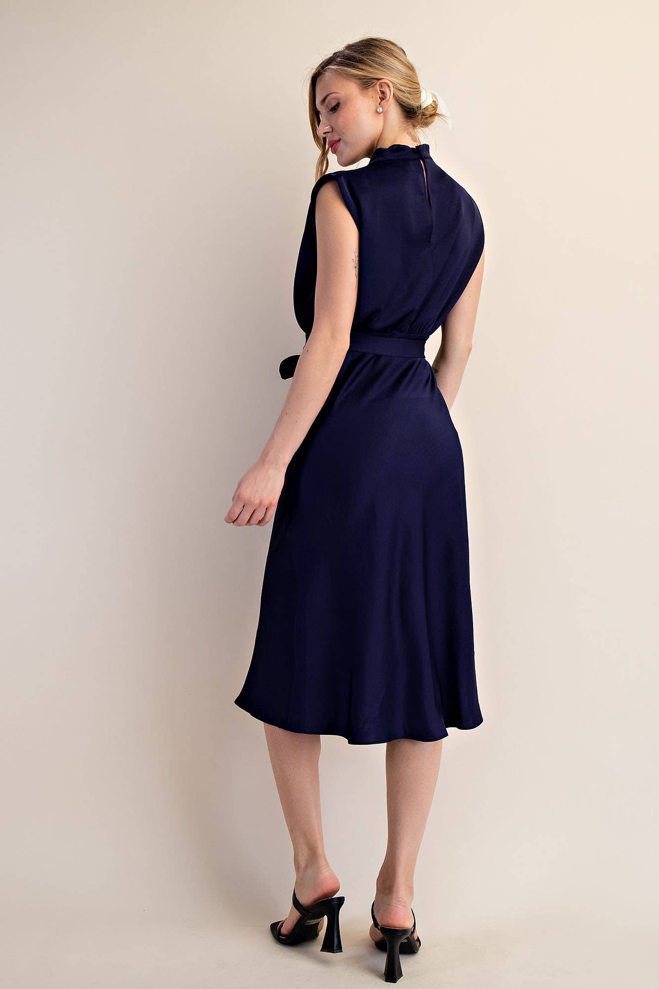 Glam - Cowl Neck Midi Dress