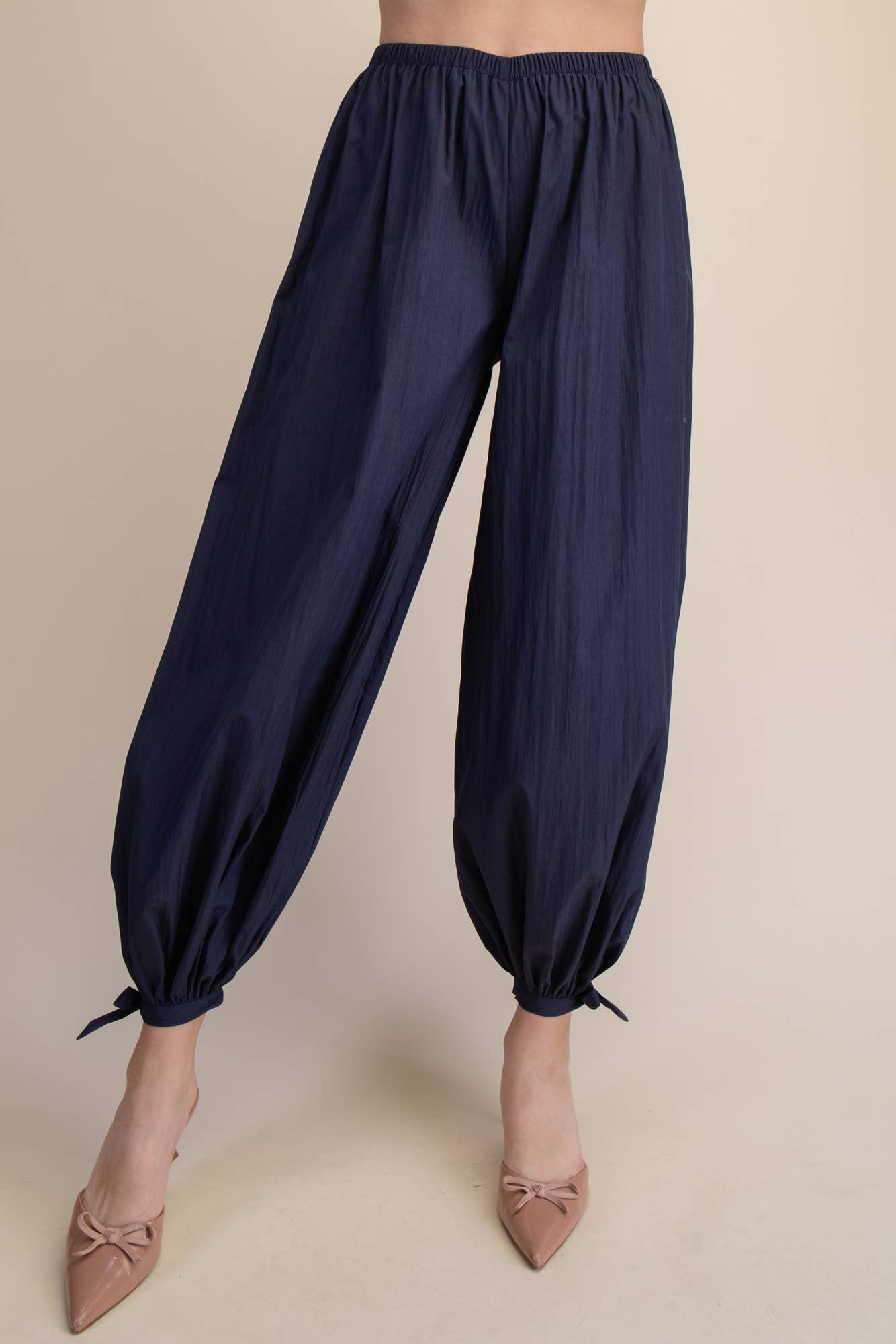 Glam - Flowy Balloon Ankle Tie Everyday Pants