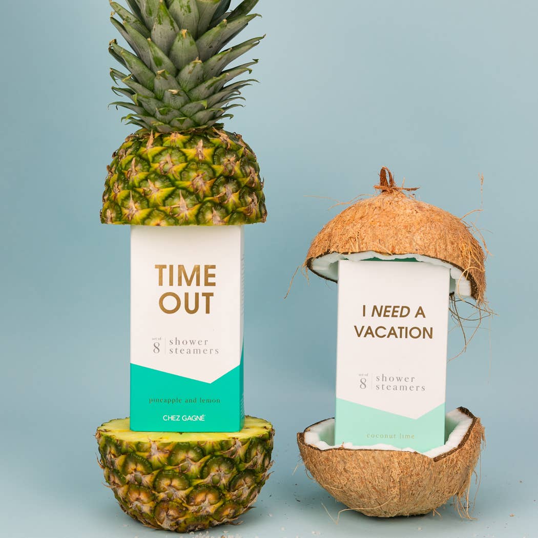 Chez Gagné - I Need A Vacation - Aromatherapy Shower Steamers - Coconut Lime - Set of 8