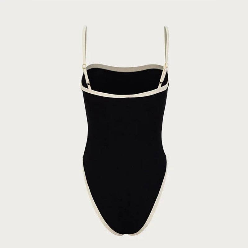 Dipped Shop - Simple Color Block Sexy One Piece Swimwear DPSW1114