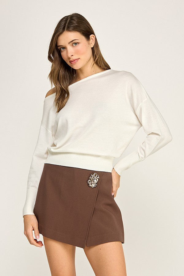 Off Shoulder Soft Knit Top