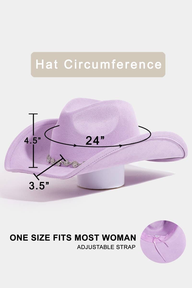 Collections by Fame Accessories - Rhinestone Link Western Cowboy Hat