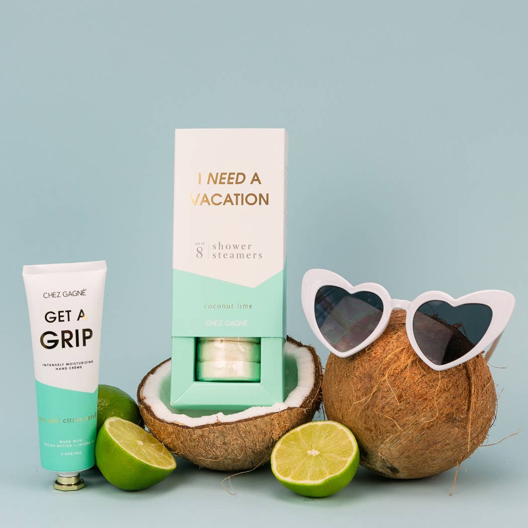 Chez Gagné - I Need A Vacation - Aromatherapy Shower Steamers - Coconut Lime - Set of 8