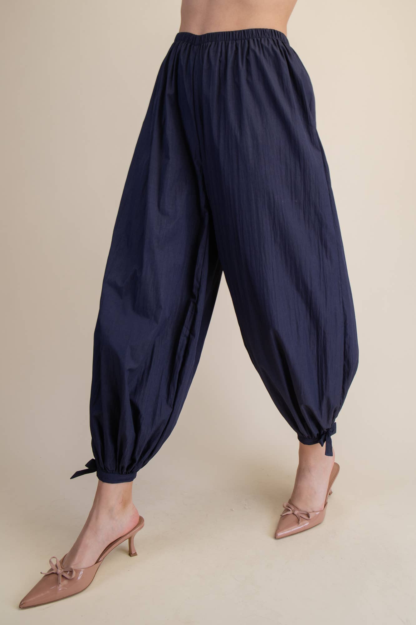 Glam - Flowy Balloon Ankle Tie Everyday Pants