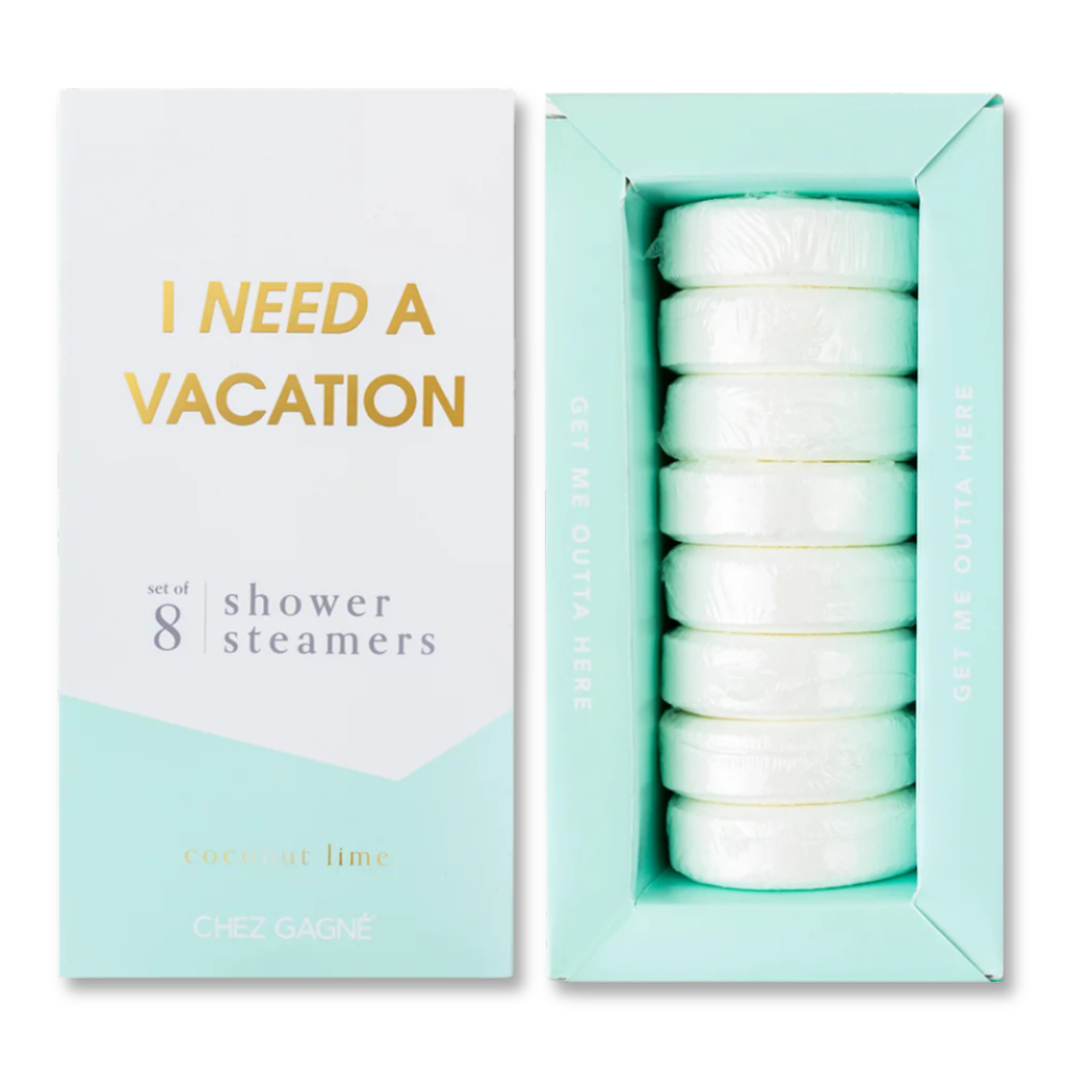 Chez Gagné - I Need A Vacation - Aromatherapy Shower Steamers - Coconut Lime - Set of 8