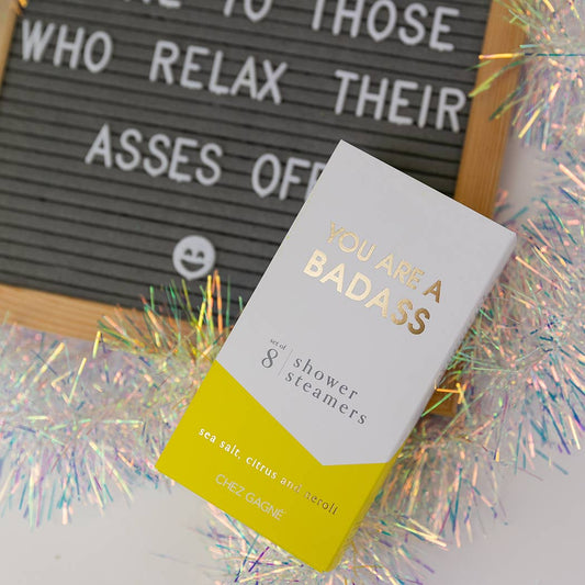 Chez Gagné - You Are A Badass - Aromatherapy Shower Steamers - Sea Salt, Citrus & Neroli - Set of 8