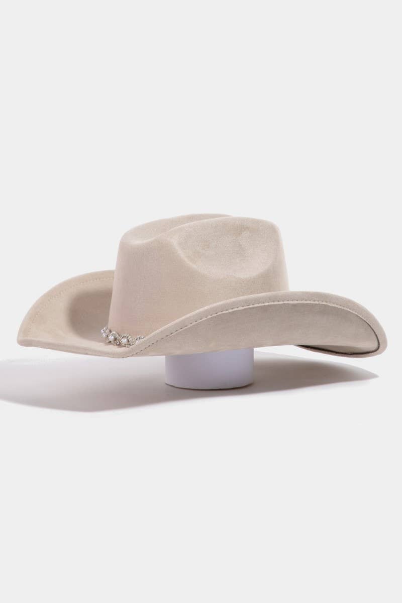 Collections by Fame Accessories - Pearl Pattern Band Western Cowboy Hat