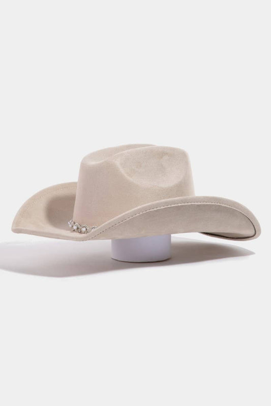 Collections by Fame Accessories - Pearl Pattern Band Western Cowboy Hat