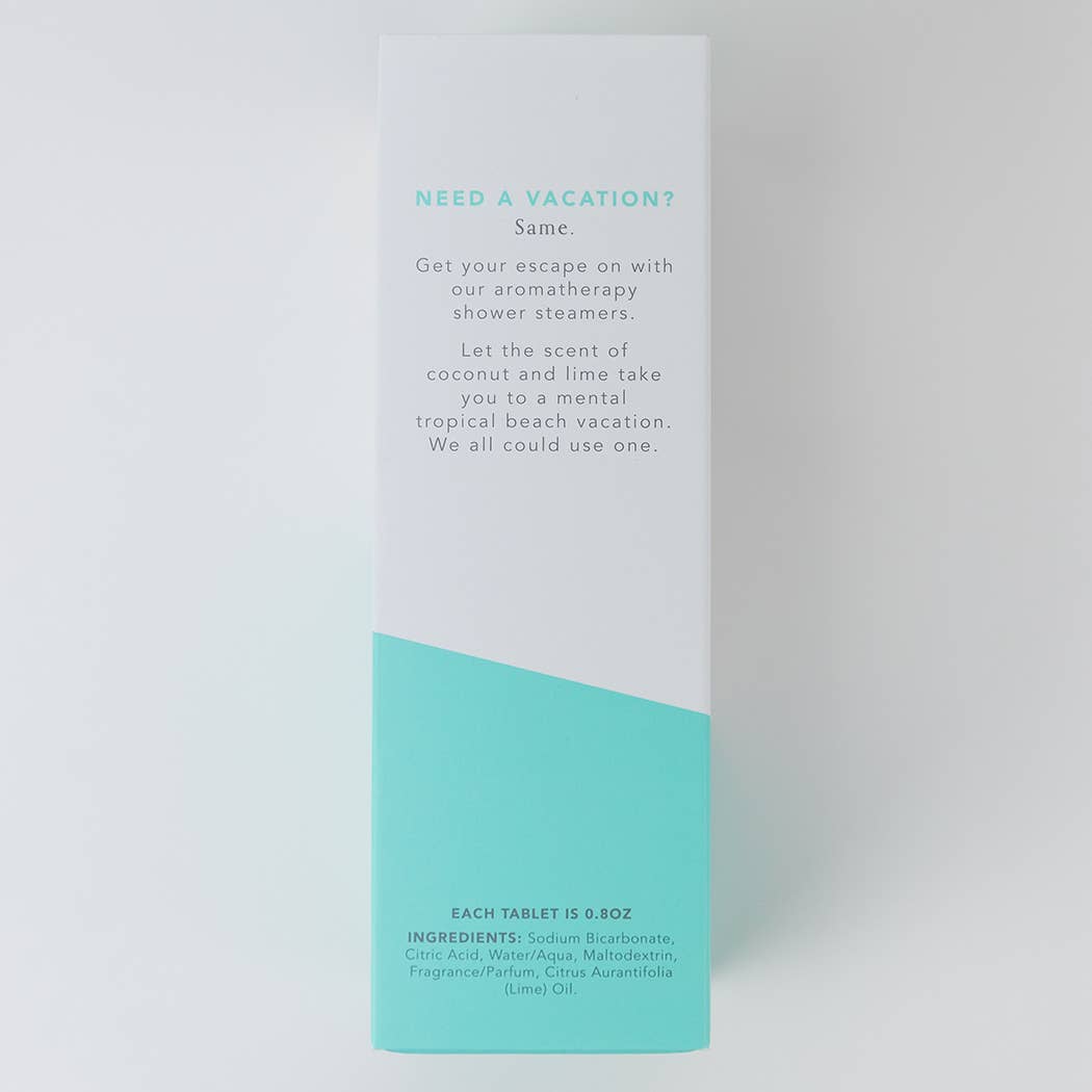 Chez Gagné - I Need A Vacation - Aromatherapy Shower Steamers - Coconut Lime - Set of 8