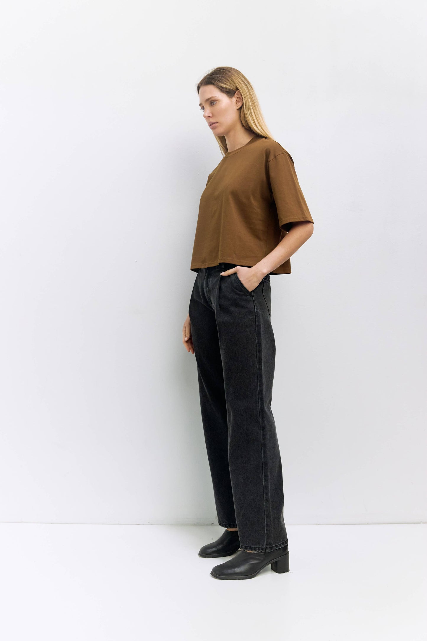 MOD REF - The Daphne Top | Cotton T-Shirt with Elbow Sleeves