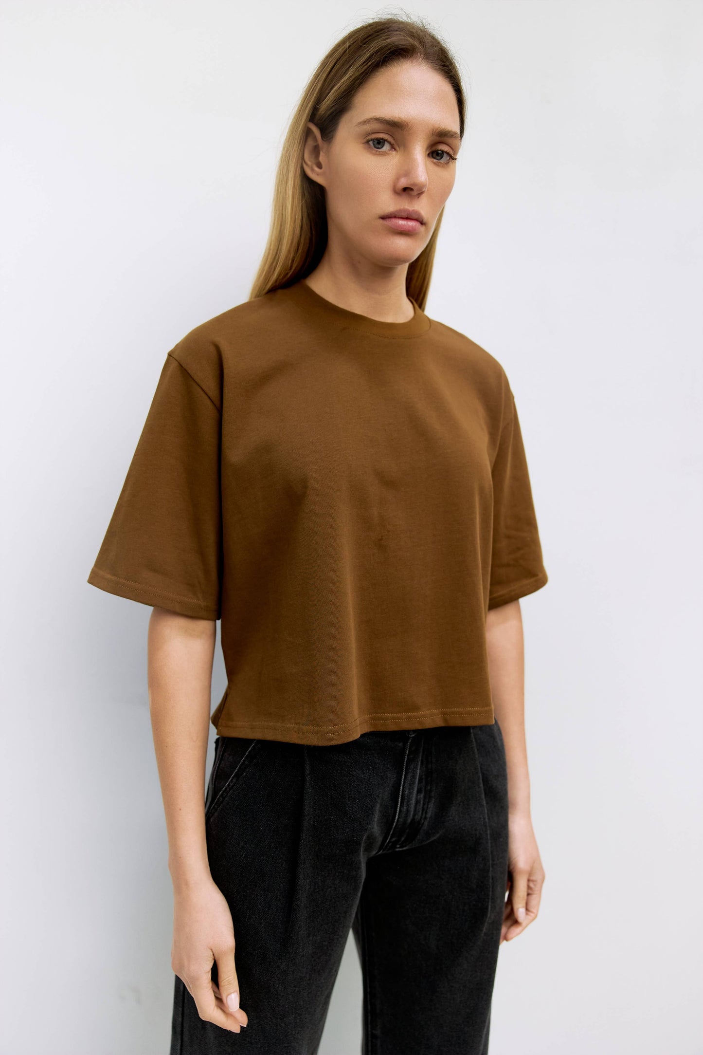 MOD REF - The Daphne Top | Cotton T-Shirt with Elbow Sleeves