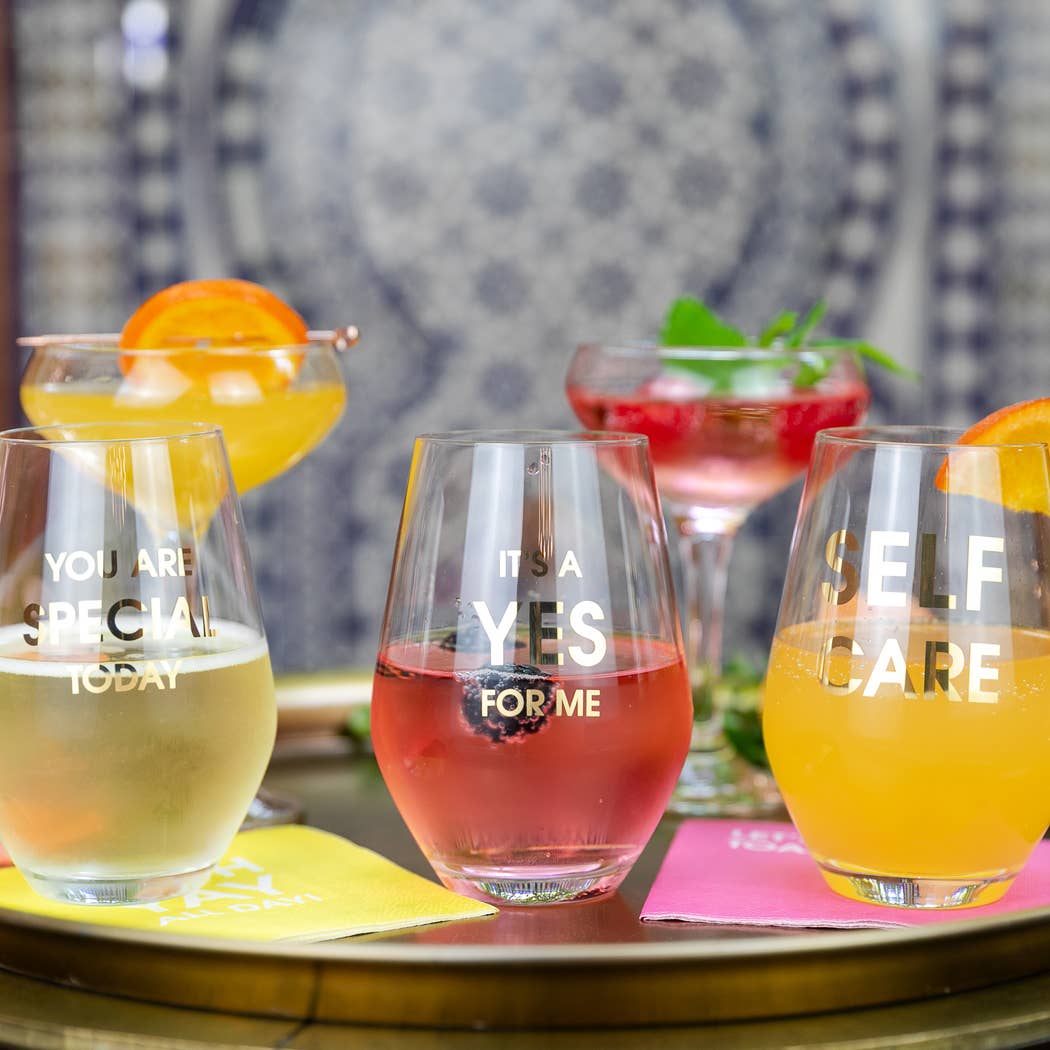 Chez Gagné - You Are Special Today - Gold Foil Stemless Wine Glass