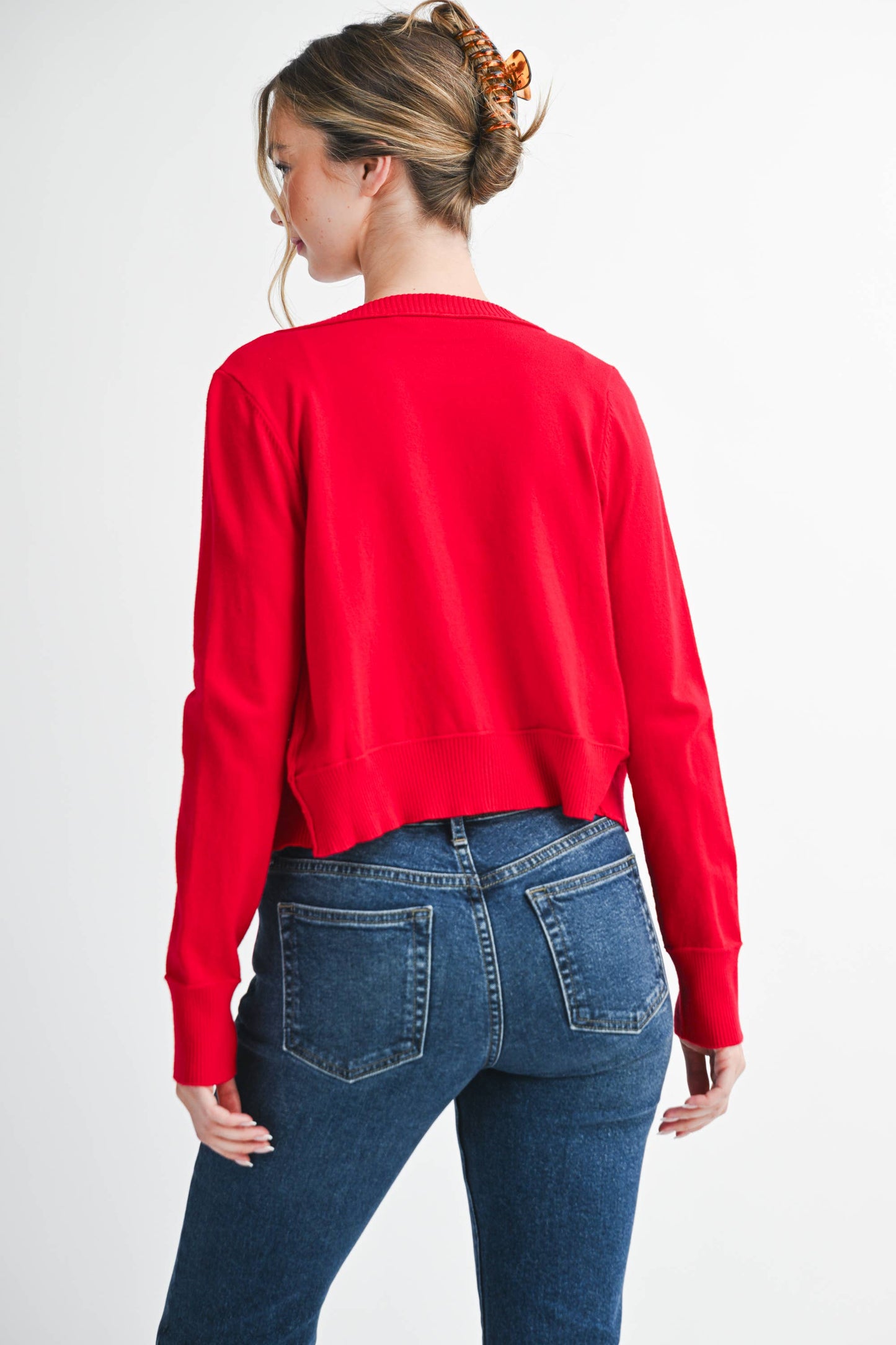 AEMI + CO - 5176GN Ribbed Button-Up Knit Cardigan