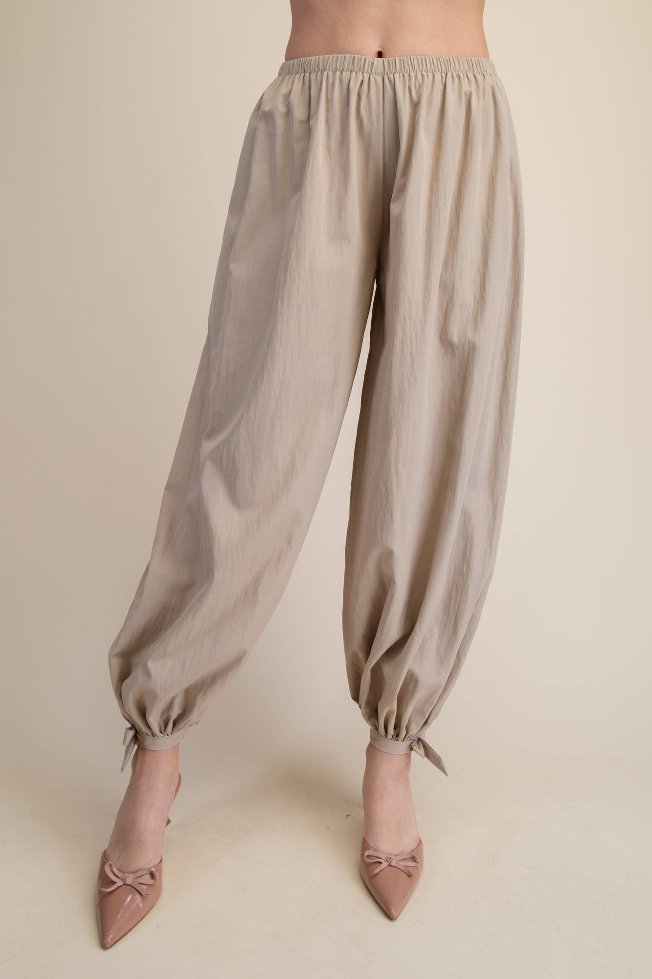 Glam - Flowy Balloon Ankle Tie Everyday Pants